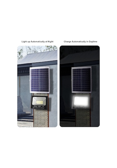 Maiyame Güneş Enerjili Proje Lambası 40w: Işık Kontrolü + Uzaktan Kumanda + Zamanlayıcı + Parlaklık Ayarı, 170 Led Işık Demeti Ip67 Çok Renkli