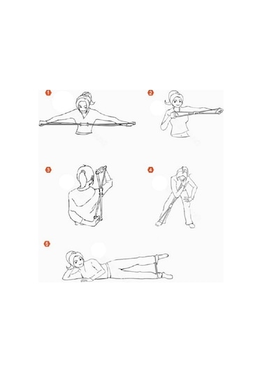 Pilates, Egzersiz Direnç Lastiği Renk Seçenekli Siyah