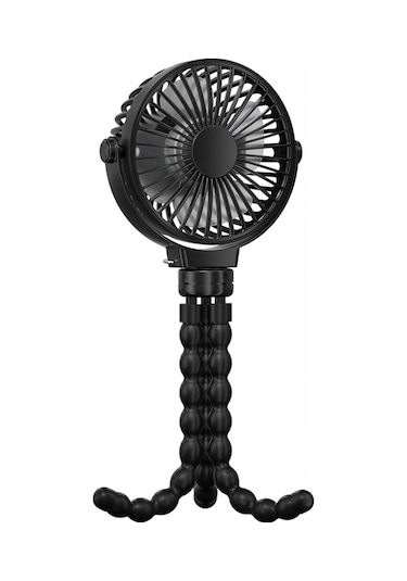 Gajeena Qıkkop Usb Çift Fonksiyonlu Fantezi, Esnek Tripodlu, 3 Hızlı Sessiz, 2600mah Pil, Dışarıda Ofiste Seyahatte Kullanım Siyah