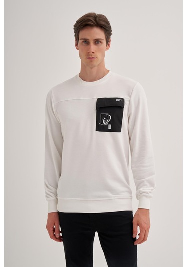 Cazador Erkek 3 İplik Sweatshirt 5016 Ekru Ekru