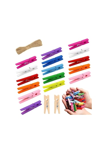 Kırmızı X100pcs-parti Noel Doğal Not Kırtasiye Po Kağıt Peg Dekor Ev Düğün 25mm Dıy Klipler Mini Clothespin Ahşap Renkli