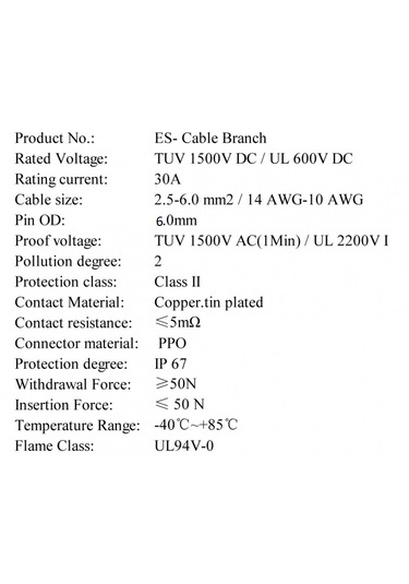 25 + 25 Metre 6 Lı Mc4 Solar Konnektör 6 İn 1 Kablolu Paralelleme