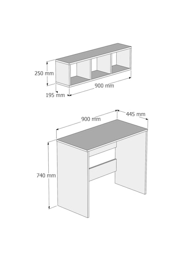 Tanmob Çalışma Masası Raflı Çam - Clm0202