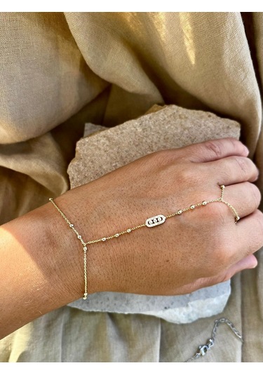 Altın Renkli Taş Detaylı Şahmeran Altın