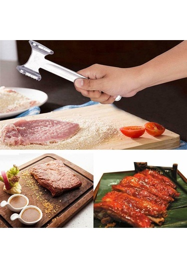 Et Tenderizer Çekiç Aracı Çift Taraflı Çiviler Et Tokmak Siyah Siyah