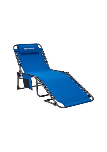 Kingcamp Berlin Classic Comfort Lounge 5 Kademeli Katlanır Şezlong Ve Kampet Blue Mavi