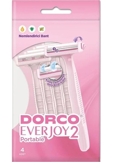 Dorco Everjoy 2 Bıçaklı Portatable 4'lü Paket