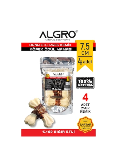 Algro Dana Etli Doğal Ödül Kemiği 7.5 CM 25 G 4'lü