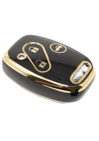 Honda Cr-v Civic Fd6 Accord 3 Buton Nano Anahtar Kılıfı Siyah-gold