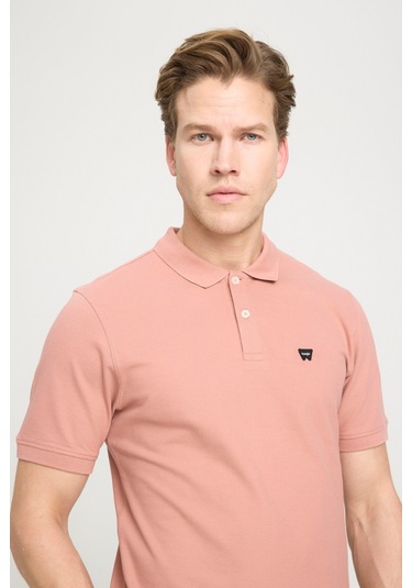 Regular Fit Normal Kesim Polo Yaka %100 Pamuk Gül Kurusu Tişört W7D5K4XX2T532 Pudra
