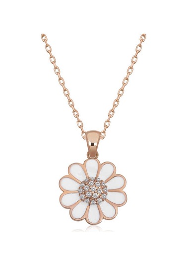 925 Ayar Gümüş Papatya Kadın Gümüş Kolye Gümüş