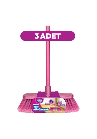 Eğik Sapli Yer Süpürgesi Üçlü Paket