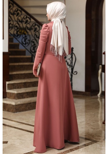 Kardelen Tesettür Elbise Kiremit Kiremit