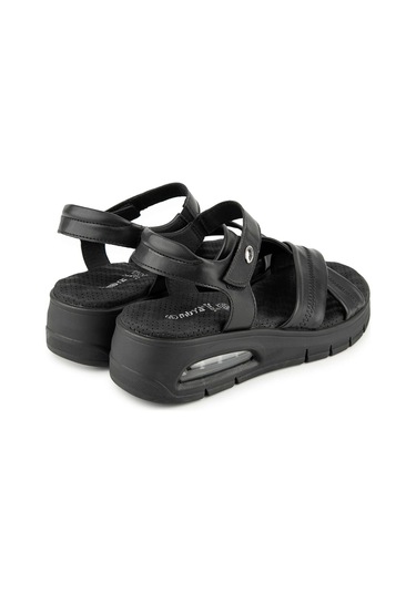 Muya Plivati Airmax Topuk Dik. Memory Foam Kadın Sandalet Siyah Siyah