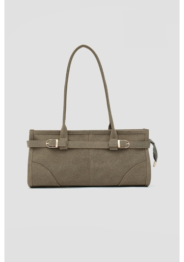 Enyola Vintage Süet Çanta Vizon Vizon