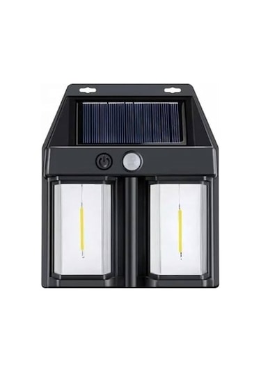 Rustik Ampul İkili Solar Duvar Aplik Siyah
