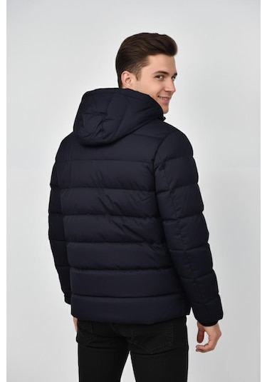 Erkek Kapüşonlu İç Kürklü Spor Mont 99528 Bgl-st04880 Lacivert