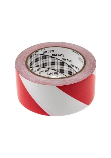 3M 767i Yer İşaretleme Bandı Kırmızı/Beyaz - 50 MM x 33 M 4 Adet