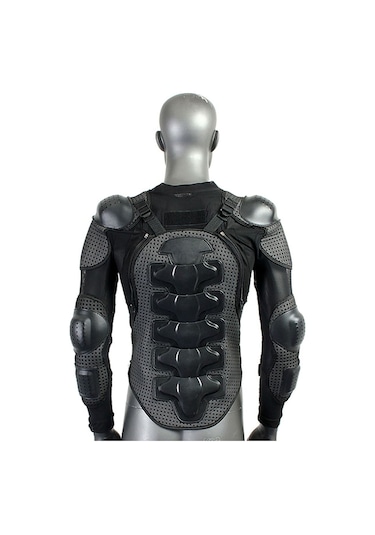 Symbee Motorsiklet Bisiklet Koruyucu Zırh Ceket, Omuz Göğüs Bel Koruma, Sıcaklığa Dayanıklı, 4xl Beden Siyah