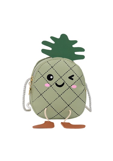 Sevimli Ananaslı Çocuk Çapraz Askılı Çanta-yeşil Yeşil