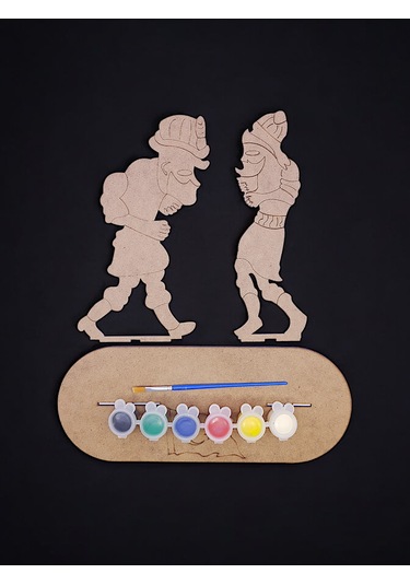 Türk Kahramanlar Hacivat Ve Karagöz Büyük Boy Ahşap Hobi Boyama S