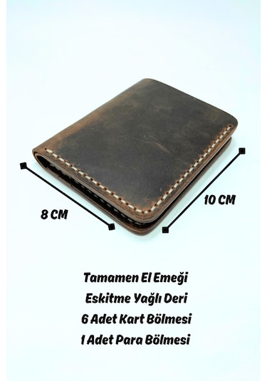 El Yapımı Hakiki Deri Premium Cüzdan Kahverengi