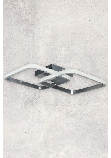 Kira Modern Tasarım Krom Renk Salon - Mutfak - Hol Beyaz Led 2 Li Avize Krom