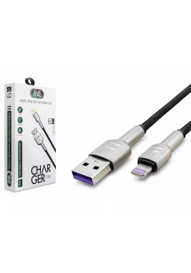 Subzero CL51 Metal Başlık Hasır 6A Lightning Hızlı Şarj Data Kablosu 1 M