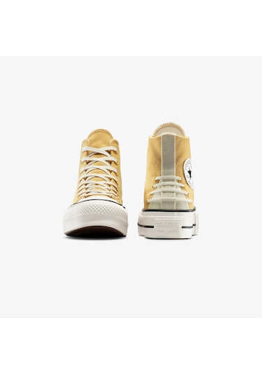 Converse Chuck Taylor All Star Lift Crafted Laces Unisex Beyaz Platform Sneaker A12551c Sarı