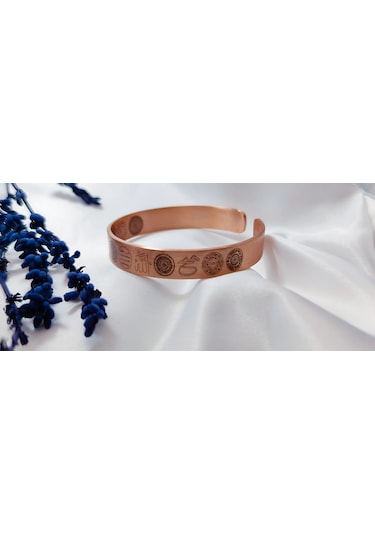 "çift Taraflı Dualı Bakır Bileklik - Şık Ve Anlamlı Aksesuar Bakır