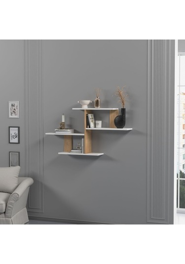 Sitil Duvar Rafı Beyaz Meşe