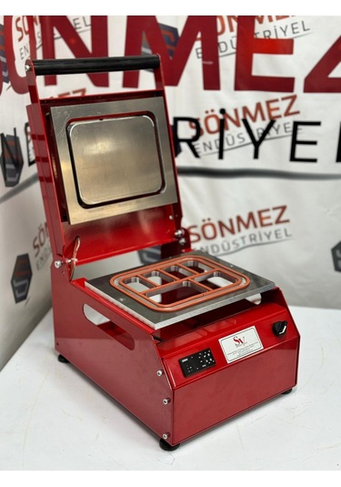 Sönmez Manuel 6 Bölmeli Kahvaltı Tabağı Kapatma Makinesi Red