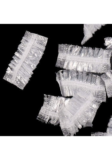 Yaleker Tek Kullandım Plastik Su Geçirmez Kulak Koruyucu - Saç Boyama, Bakımı İçin 100 Adet Şeffaf Paket Şeffaf