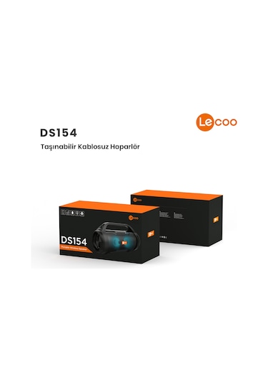 Lecoo DS154 30W Kablosuz Bluetooth 5.0 RGB Aydınlatmalı TWS Stereo Boombox Taşınabilir Hoparlör