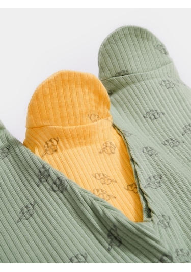 Organik Modal Fil Baskılı 2 Li Patikli Pantolon 001