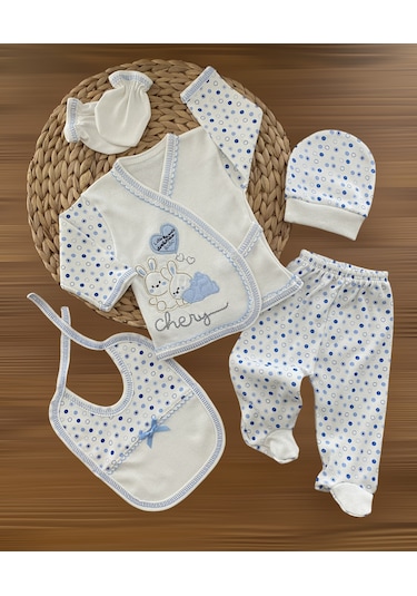 Bombinoo Chery Yenidoğan Hastane Çıkışı Mavi 5 Parça Mavi