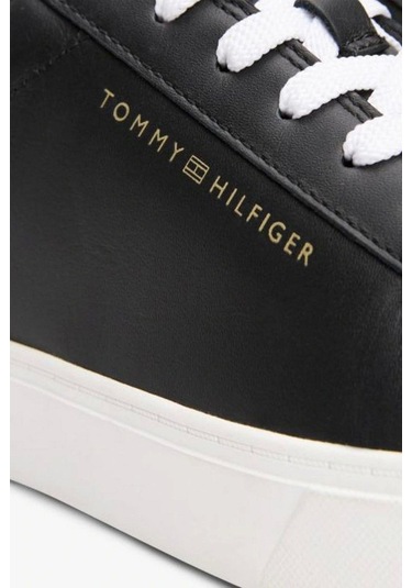 Kadın Essential Metalik Deri Kort Ayakkabısı - Siyah-6113 Siyah