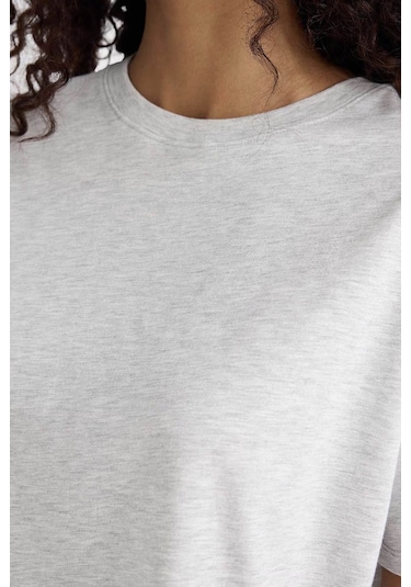 Defacto Regular Fit Gri Kadın T-shirt W9584az/gr93 Gri