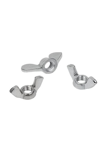 Kelebek Somun Metrik 6mm 50 Adet Kaplamalı Beyaz