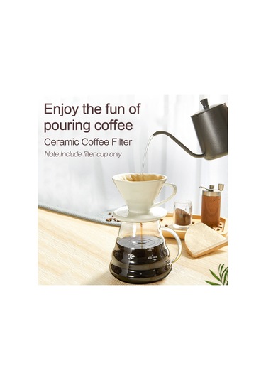 Geeksen Kahve Filtre Kupa: Seramik V60 Spiral Içme, Kolay Çayırma, Siyah Küçük Boy, El Filtre Kahve Aleti Siyah