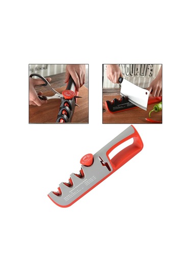 Dolıty Mutfak Bıçak Bileyici Ayarlanabilir Makas Gri-kırmızı