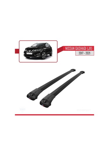 Nissan Qashqai 2017-2021 Arası İle Uyumlu Ace-1 Ara Atkı Tavan Barı Siyah