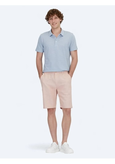 Kip Mavi Polo Yaka %100 Pamuk T-shirt Mavi
