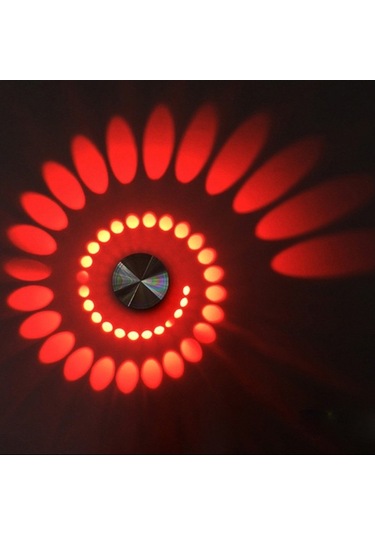 Soulader 3w Led Işık Kaynağı İle Modern Dekoratif Spiral Aplik Avize Modeli Kırmızı