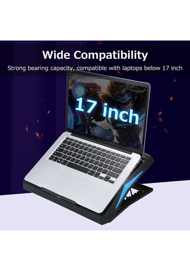 Reedark 6 Fanlı Katlanabilir Taşınabilir Laptop Soğutucu - 6 Kademeli Ayarlanabilir Yükseklik, Düşük Gürültü, Çift Usb Port