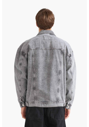 Defacto Oversize Geniş Kalıp Düğmeli Denim Ceket F4736ax25aunm18 Gri