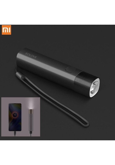 Mor Xiaomi Solove El Feneri X3 Usb Tip-c Şarj Edilebilir Elektrikli Torch Parlaklık Edc El Feneri 3000 Mah Güç Bankası Mini Led Torch Mor
