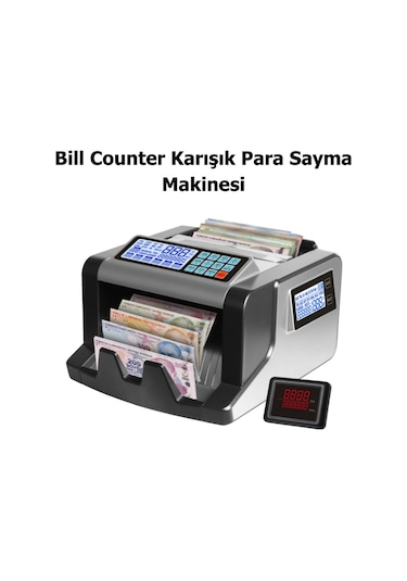 Bill Counter Silver Al-4000s Karışık Para Sayma Makinesi Tl, Eur / Usd Adet Sayımı
