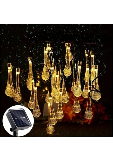Elmpaly 50 Adet Led Güneş Enerjili Ip65 Su Geçirmez Bahçe Lambası Seti Sıcak Işık Doğum Günü Parti Noel Düğün Açık Hava Havuz Kamp Dekoru Altın