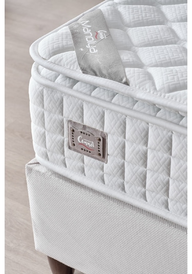 Zambak Tek Kişilik Sandıklı Baza Antibakteriyel Ortopedik Paket Yaylı Pedli Yatak 3 Lü Set 100 x 200